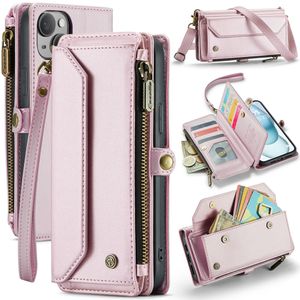 CASEME iPhone 15 Plus Kotelo 10 Korttipaikka - Vaaleanpunainen