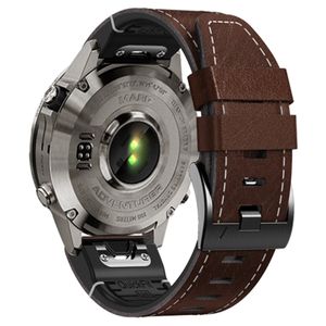 Garmin Fenix 7 osv. Klokkereim i PU-skinn - brun