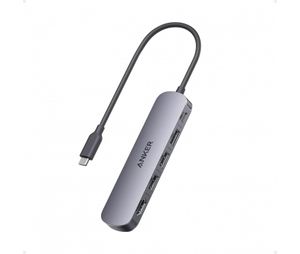 Anker USB-C-keskitin 3x USB-A/USB-C/HDMI - Harmaa