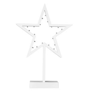 Batteridrevet LED-lysestake Stjerne med Timer 39x26cm