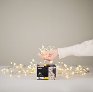 LED Lichtslinger Warmwit 80 LED 12m Transparante Kabel Buiten/Binnen