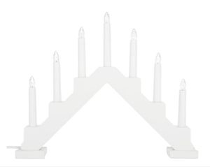 Northlight Anna Houten Adventskandelaar Wit 7 Lichtjes 38x31cm