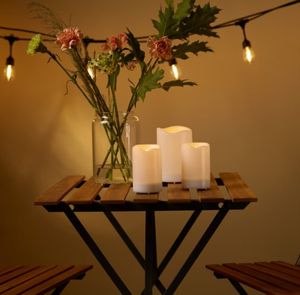 Aurinkokennokäyttöinen LED-pilarikynttilä ulkokäyttöön 12,5 cm