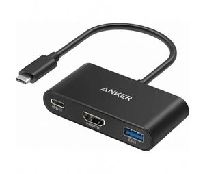 Anker PowerExpand USB-C til USB-C / HDMI / USB-A videoadapter - sort
