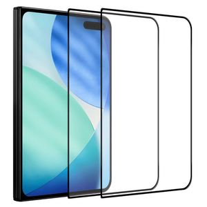 NORTHJO iPhonen taittuva näytönsuoja 0,3 mm alumiini-silikonilasi, 2 kpl pakkaus