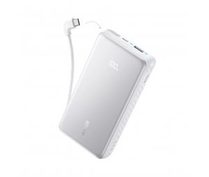 Anker Zolo Powerbank 20000mAh 22.5W QC+PD med USB-C-kabel – Vit