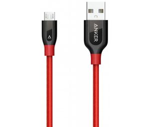 Anker PowerLine+ USB-A til microUSB-kabel 18W, 2A, 0,91m – rød