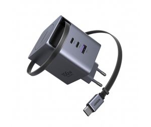 Ugreen X616 vægoplader 100W 1x USB-A / 3x USB-C med USB-C kabel - grå