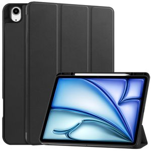 iPad Air 13" 2026/2025/2025 Tri-fold flip cover med holder til styluspen - Sort