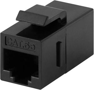 UTP Cat5e keystone-kontakt svart hona-till-hona