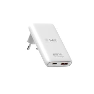 SiGN GaN Ultra Slim Lader 65W - Hvit