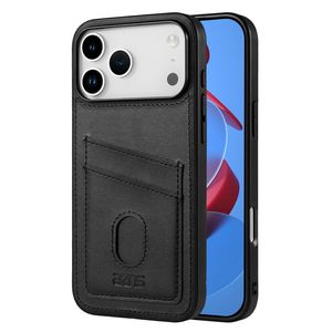 iPhone 18 Pro/17 Pro Kuori korttitaskulla PU-nahkaa - Musta