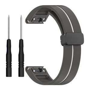 Garmin Fenix ​​8 51mm Klockarmband i Silikon - Grå, Vit