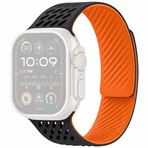 Apple Watch 42 / 41/ 40 / 38mm Klockarmband i Silikon - Svart/Orange