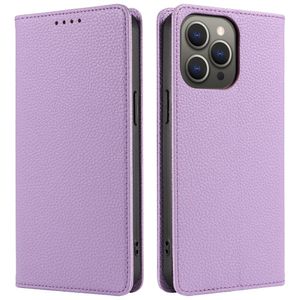 iPhone 14 Pro Max Wallet Cover RFID Blocking Magnetic - Purple
