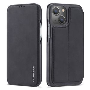 LC.IMEEKE iPhone 15 Wallet Cover Stand/Card Holder - Black