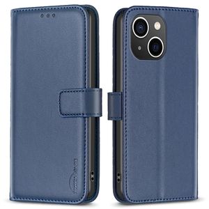BINFEN COLOR iPhone 14 Plus Lommeboketui Stativ Kortholder - Blå