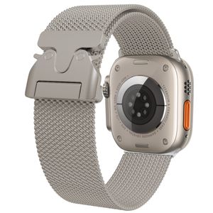 Apple Watch 42/44/46/49mm Klokkereim Milanesisk Quick Release - Beige
