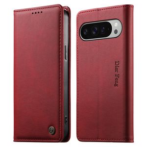 DIETFENG DF-019 Google Pixel 11 Pro XL LommebokCover RFID blokkering - Rød