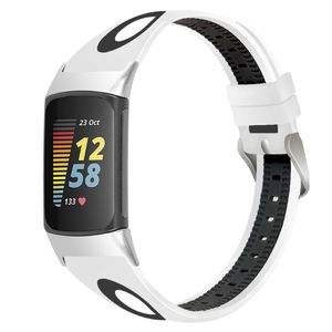 Fitbit Charge 6 / 5 Tofarget Klokkereim - Hvit / Svart