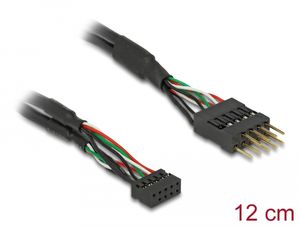 Delock USB 2.0-stifthuvud hona 2 mm 10-stifts till stifthuvud hane 2,54 mm 10-stifts