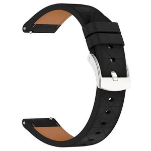 Garmin Venu 2 Plus/Samsung Galaxy Watch7 m.fl. Klockarmband Äkta Läder – Svart