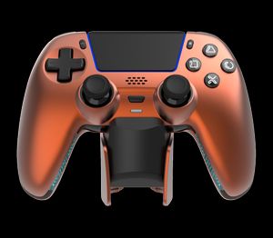 DELTACO GAMING Langaton metallinhohtoinen PS5-ohjain latausasemalla – pronssi