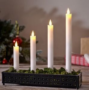LED Adventskaarsen Wit 4-pack op Batterijen met Timer