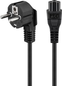Goobay Vinklad Strömkabel 3-pin C5 (jordad), 3 m – svart