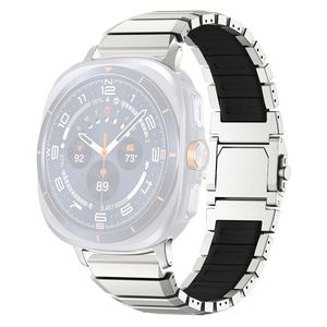 Samsung Galaxy Watch Ultra2 Klokkerem i titan og silikon - Sølv/Svart