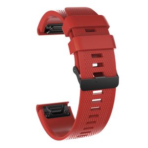 Garmin Fenix 5X/5X Plus/3/3 HR Urrem med Sort Spænde - Rød