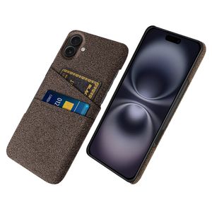 iPhone 17 Kuori, Tekstiili, 2 Korttipaikka - ruskea