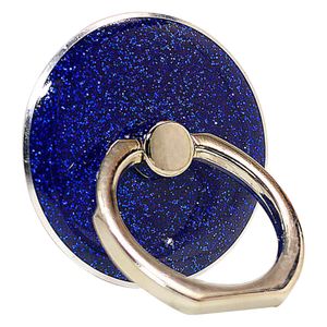 Glitter cell phone kickstand round finger ring buckle adhesive phone holder – dark blue