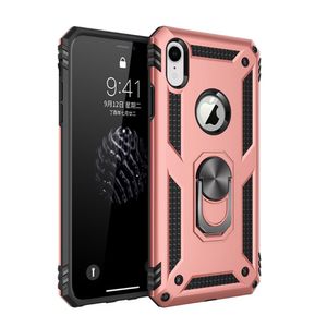 Hybrid PC TPU Armor Skal med Stativ för iPhone XR – Roséguld