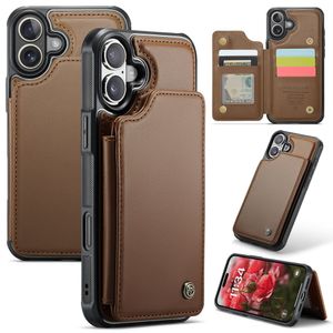 CASEME iPhone 16 Plus Case with 5 Card slots - Brown