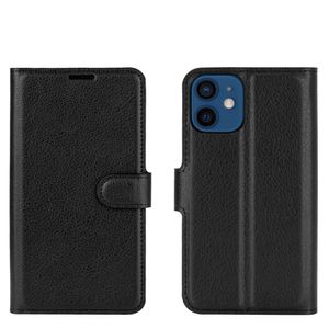 iPhone 12 Mini Wallet Cover with Stand - Black