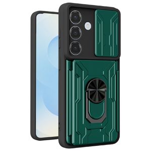 Samsung Galaxy A37 5G Deksel Med Stativ og Kameralokk - Mørkegrønn