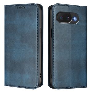 Google Pixel 10a Plånboksfodral RFID-blockerande Retro PU-läder – Blå