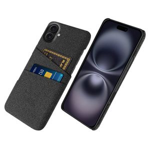 iPhone 17 Skal i Textil med 2 Kortfack - Svart