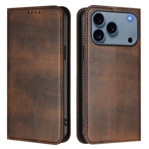iPhone 18 Pro/17 Pro Flip Cover i PU-læder med RFID-blokering - Brun