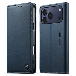 DIERFENG iPhone 18 Pro Max/17 Pro Max Lommeboketui RFID-blokkerende - Blå