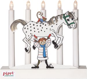 Star Trading Pippi LED-Kandelaar op Batterijen met Timer 26,5cm – Wit