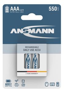Ansmann 4 kpl ladattavia AAA-akkuja Ni-MH 550mAh