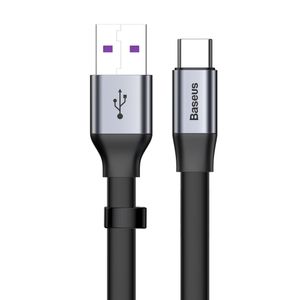 Baseus Simple flat USB til USB-C kabel 23cm 5A 40W grå