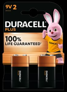 Duracell Plus 9V Alkaline Batteri 2-pakning