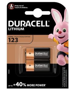 Duracell CR123A 3V litiumbatteri - 2-pakning