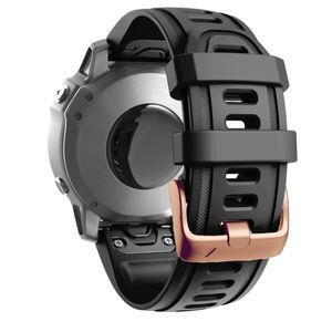 Garmin Fenix 7S/6S/5S/Instict 2 etc. Silicone Watch Strap - Black