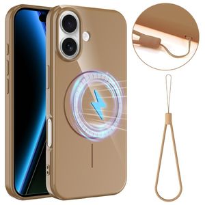 iPhone 17 Kuori, MagSafe-yhteensopiva, Kantohihna - kulta