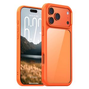 IPAKY iPhone 18 Pro Max/17 Pro Max Läpinäkyvällä takaosalla varustettu kuori - Oranssi