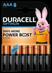 Duracell Optimum AAA-batteri MN2400/LR03 8-pakning